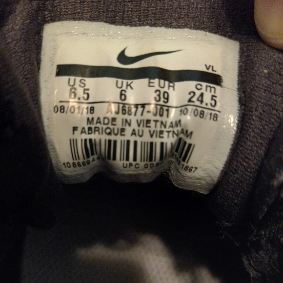 Nike Alpha Huarache Elite 2 Baseball Cleats~ Women's 6.5 AJ6877-001 Black - Picture 7 of 7